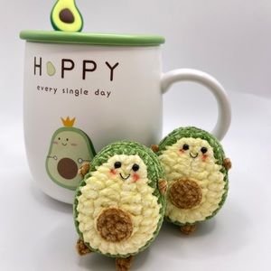 Crochet Avocado Keychain/ Avocado Plush Toy